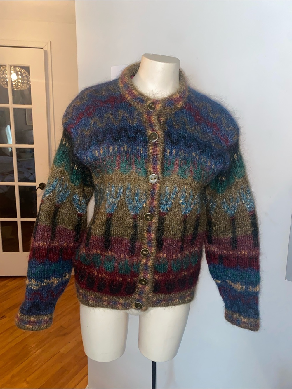 Vintage Siochain Mohair Sweater Jacket Size L